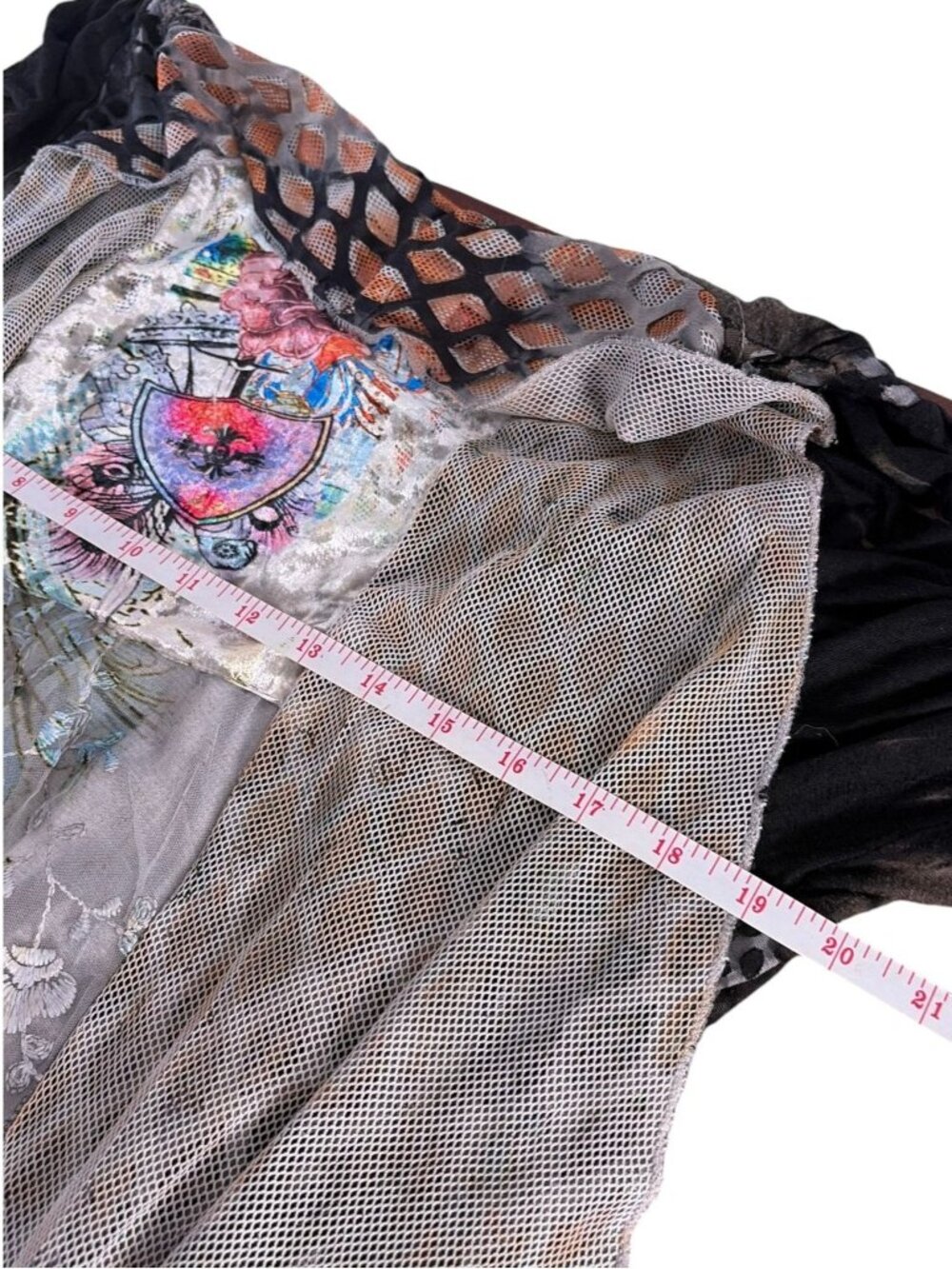 Kamana Boho Long-Sleeve Tunic Dress With Mesh Panels Medieval Fairycore SZ M - Picture 3 of 7